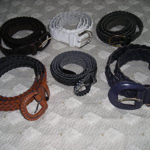 Braided Leather Belts in 3 colors and various sizes